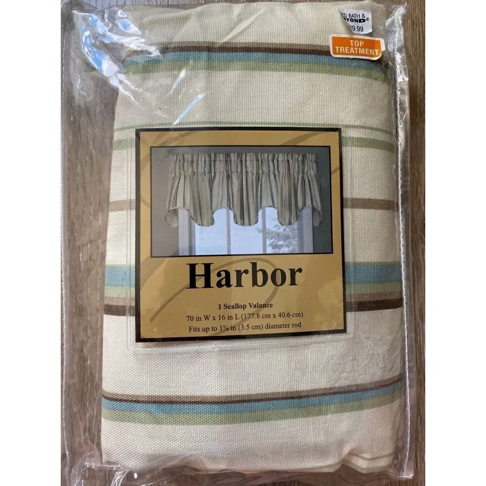 Harbor Striped Scalloped Window Valance